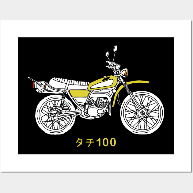 Vintage Dirt Bike Wall Art by kalemstudio